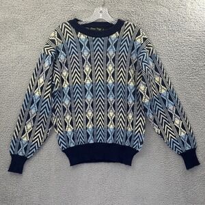 Vintage David Gregg Knit Sweater Chevron Tribal‎ Retro Grandpa Men's Medium